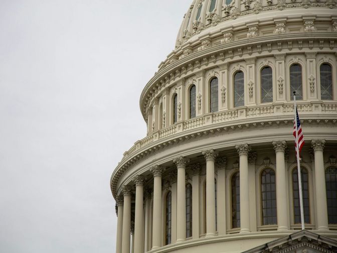 Eine Nahaufnahme vom Weißen Haus in Washington D.C.